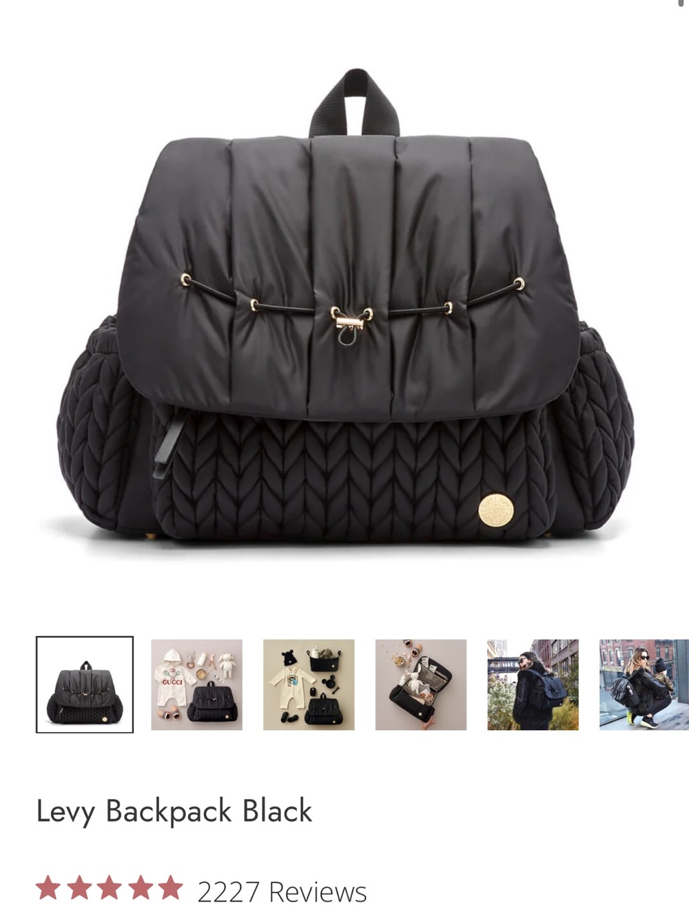Levy Quilted Black Backpack - Women’s Baby Bag